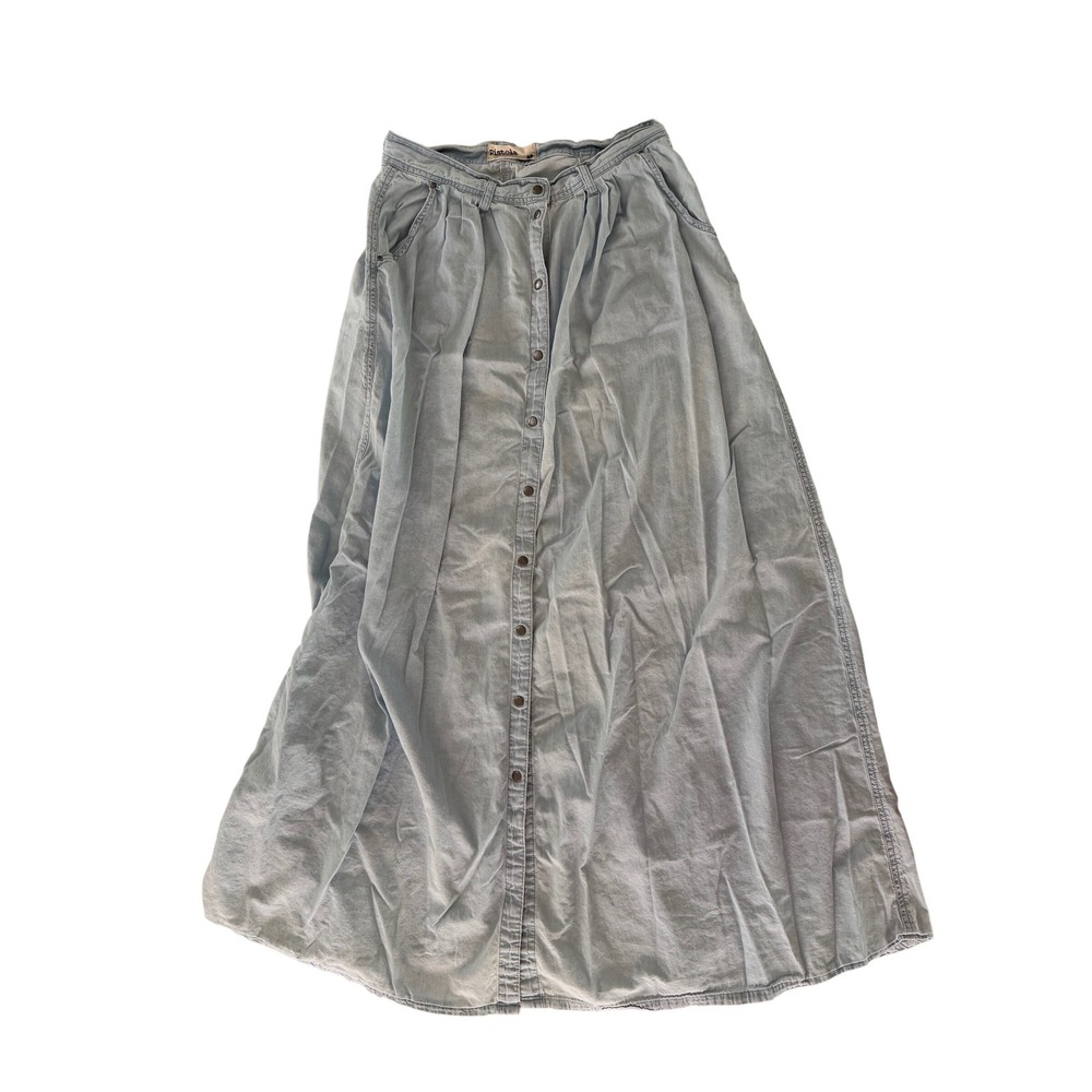 pistola Light Gray Button-Front Maxi Skirt